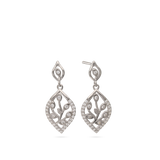 Pendentes flor em prata 925 com zircónia