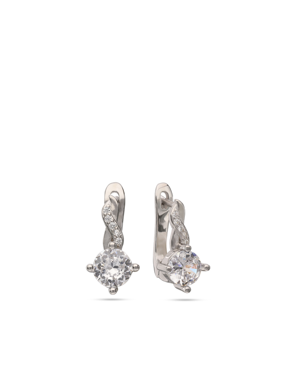 Pendentes em prata 925 com zircónia