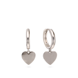 Argolas com pendentes coração em prata 925
