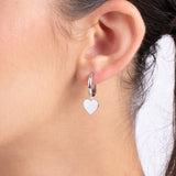 Argolas com pendentes coração em prata 925