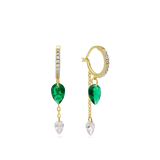 Argolas banhadas a ouro com zircónia verde