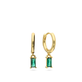 Argolas banhadas a ouro com zircónia verde
