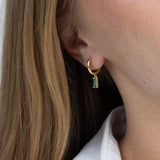 Argolas banhadas a ouro com zircónia verde