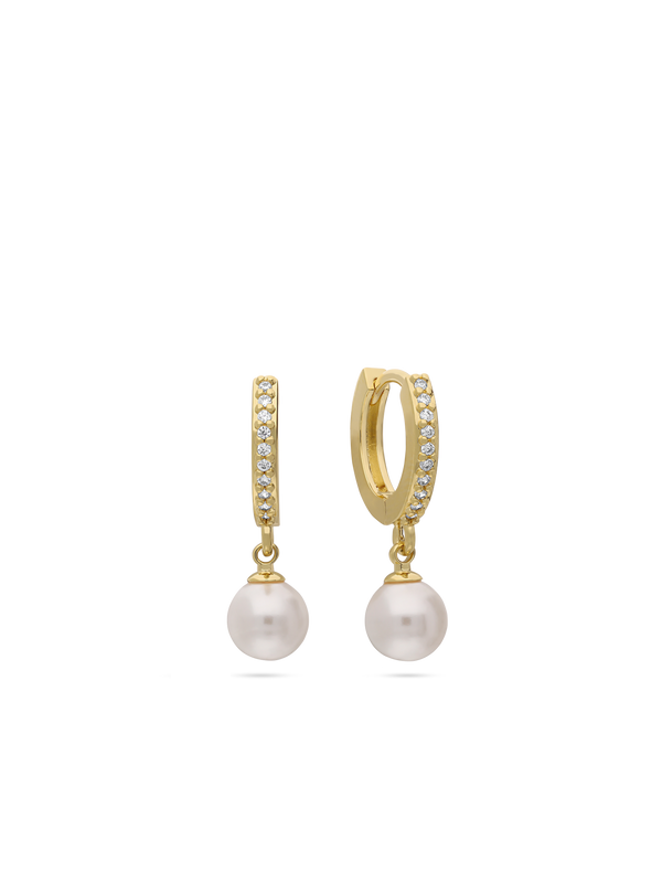 Pendentes banhados a ouro com zircónia e swarovski