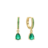 Argolas banhadas a ouro com zircónias verdes