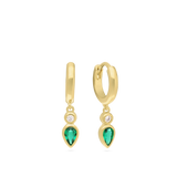 Pendentes banhados a ouro com zircónias verde