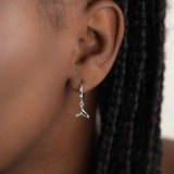 Argolas com barbatana em prata 925