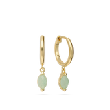 Argolas banhadas a ouro com aventurina verde