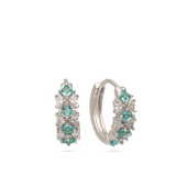 Argolas em prata 925 com zircónias azul céu e transparentes