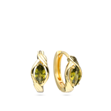 Argolas banhadas a ouro com zircónia marquise verde