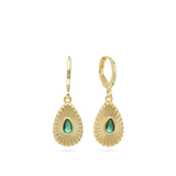 Pendentes banhados a ouro com vidro cristal verde
