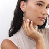 Pendentes banhado a ouro com cristais transparentes e verdes