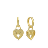 Pendentes coração banhado a ouro