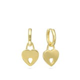 Pendentes coração banhado a ouro