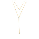 Fio com pendente, Banhado a Ouro, Zircónia de cultivo