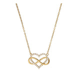 Fio com pendente coração infinito banhado a ouro com zircónias