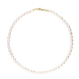 Colar choker banhado a ouro com pérolas