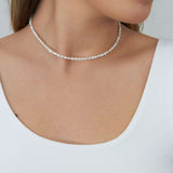 Colar choker banhado a ouro com pérolas