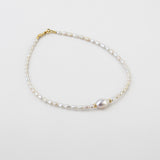 Colar choker, Banhado a Ouro, Pérola cultivada