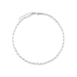 Colar choker em prata 925 com pérolas