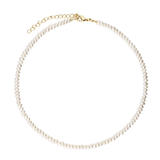 Colar choker banhado a ouro com pérolas
