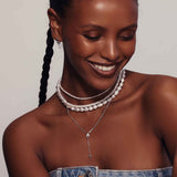 Colar choker banhado a ouro com pérolas
