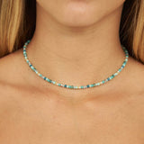 Colar choker banhado a ouro com cristal