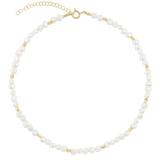 Colar de pérolas barrocas com contas banhadas a ouro