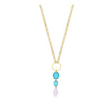 Fio com pendente banhado a Ouro com vidro cristal