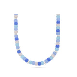 Colar de pedra em prata 925 com jadeíte azul