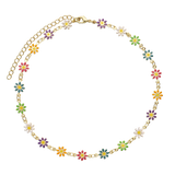Colar choker banhado a ouro com esmalte colorido