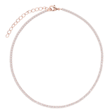 Choker ténis banhado a ouro rosa com zircónias