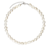 Colar choker em prata 925 com pérolas
