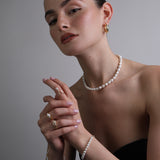 Colar choker em prata 925 com pérolas