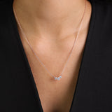 Fio com pendente banhado a ouro rosa com zircónia