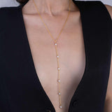 Fio com pendente banhado a ouro com swarovski