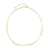 Colar banhado a ouro com pérolas