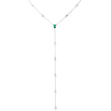 Fio com pendente em prata 925 com zircónia verde