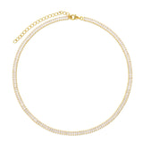 Colar choker tenis banhado a ouro com zircónias