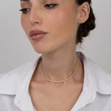 Colar choker tenis banhado a ouro com zircónias