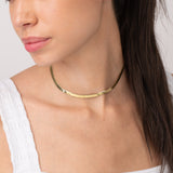 Colar choker em prata 925 banhada a ouro
