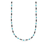 Fio delicado e temático em prata 925 com hematite e lolita