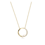 Fio com pendente círculo banhado a ouro com zircónia