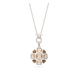 Collar colgante, Plata 925 bañada en rodio, Zirconia cúbica artificial