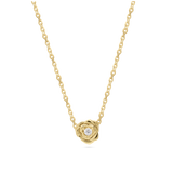 Fio com pendente banhado a ouro com zircónia