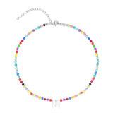 Colar choker, Prata de lei 925, Madrepérola de cultivo, Vidro cristal