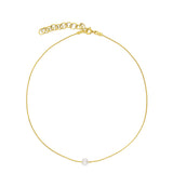 Colar choker banhado a ouro com pérola