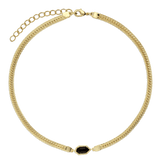 Colar choker, Banhado a Ouro, Vidro cristal