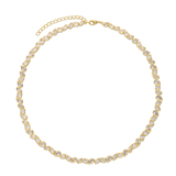Colar de tenis banhado a ouro com zircónia