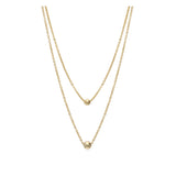 Colar duplo banhado a ouro com esferas